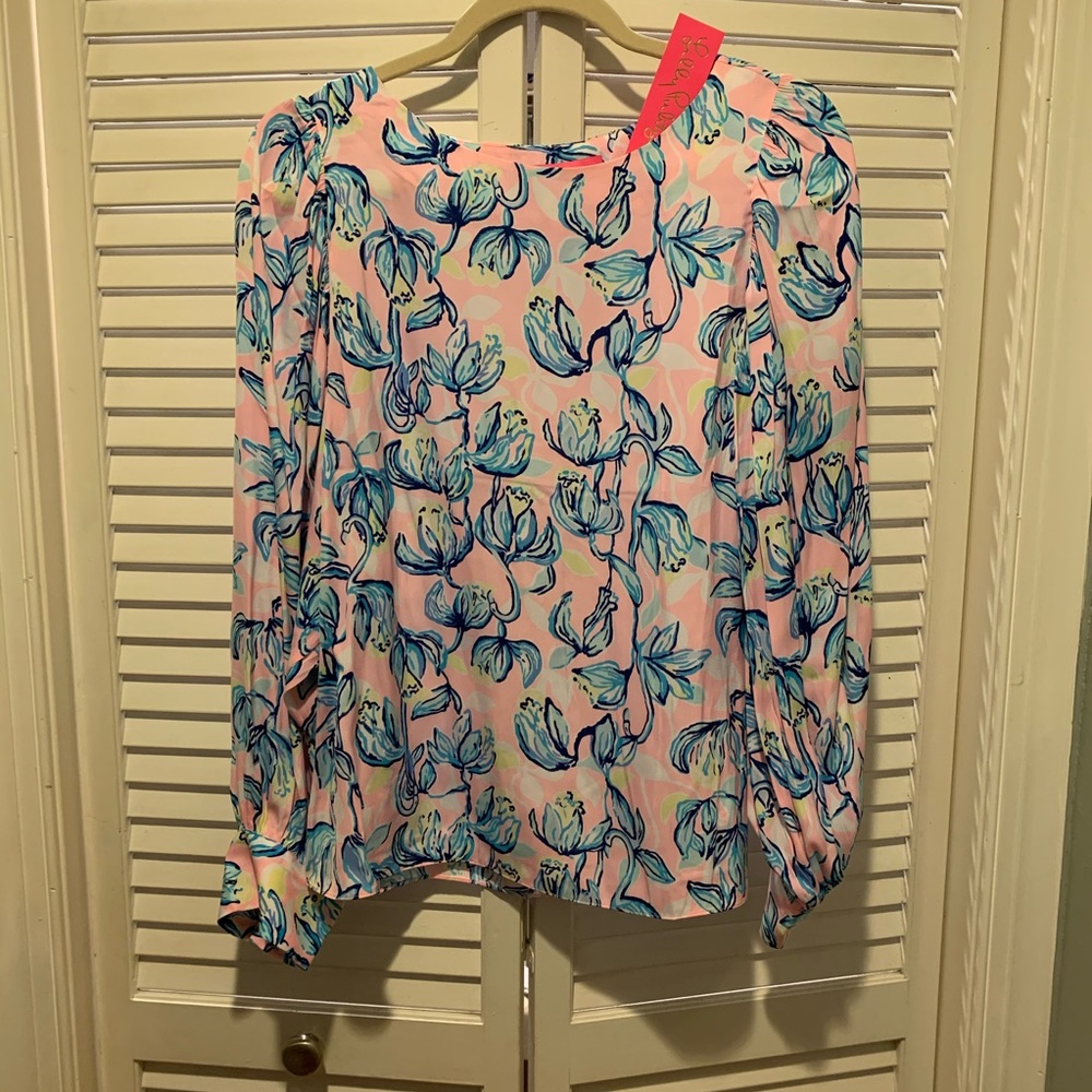 NWT Lilly Pulitzer Maisel Top in Sweet Pea Pink